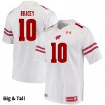 Men's Wisconsin Badgers NCAA #10 Stephan Bracey White Authentic Under Armour Big & Tall Stitched College Football Jersey WD31Q68LY